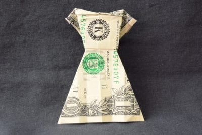 money origami dress