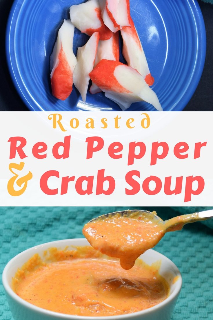 Easy homemade roasted Red Pepper and Crab Soup Recipe. Creamy and just a little spicey | FaVe Mom