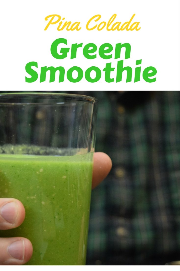 Make this Pina Colada Green Smoothie to enjoy a little paradise in the morning for breakfast.  Simple recipe and quick prep. #greensmoothies