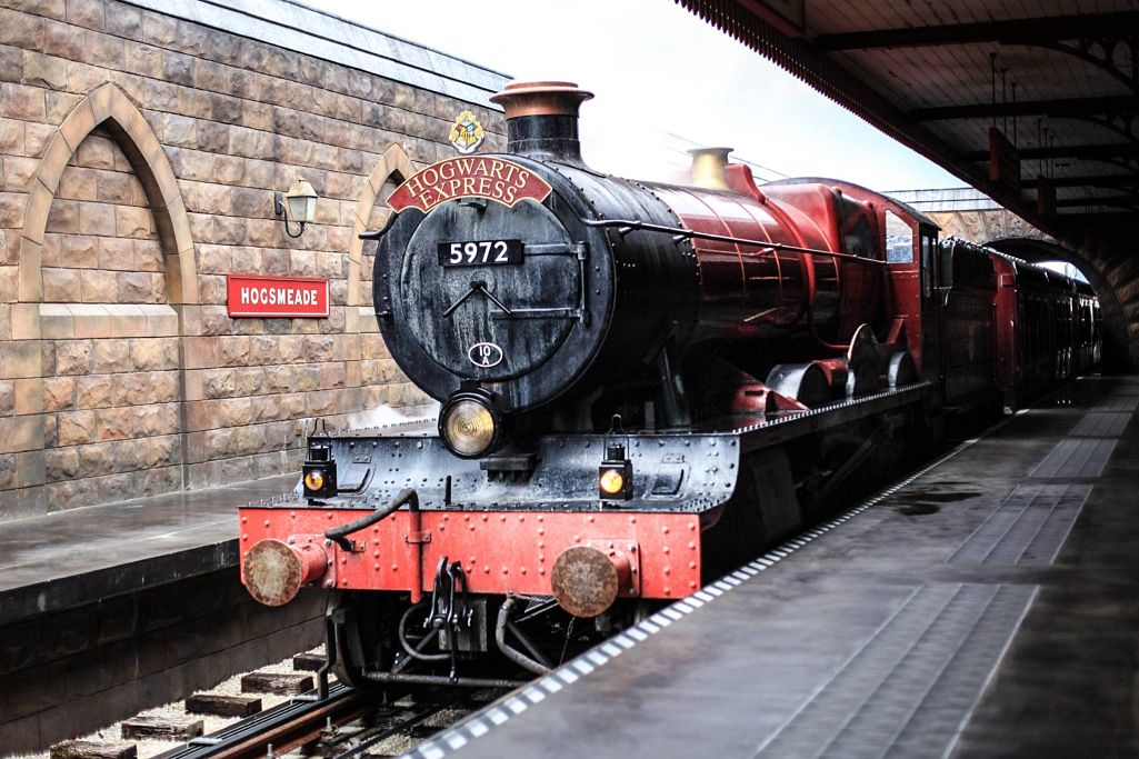 Hogwarts-Express Train stopped at a station