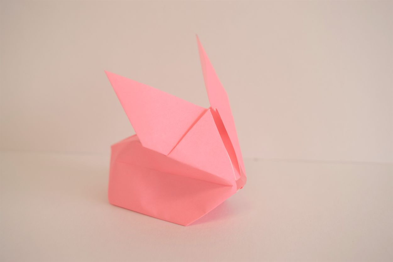 1 lone pink origami bunny