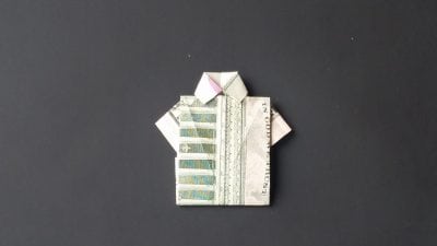 Fold a money shirt with an origami dress