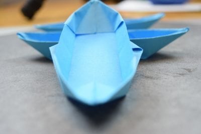 A distinctly blue Na'vi Origami Boat