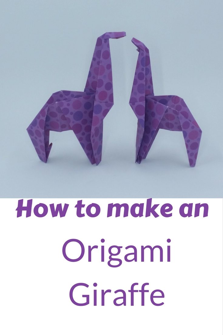 You can make origami animals easy starting with this giraffe.  Video instructions in post. |  FaveMom.com