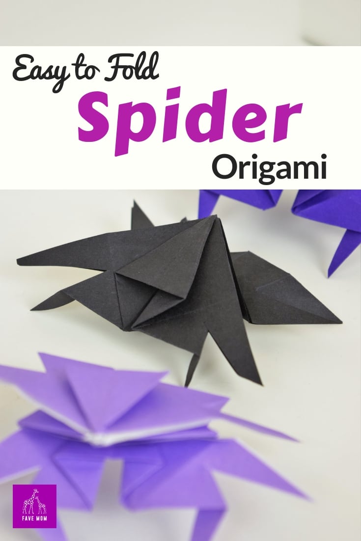 This easy to fold Origami spdier has a video tutorial with step by step instructions.  you just need a square piece of paper and some scissors #origami #halloweenorigami #spiderorigami #easyorigami #origami #halloweenclasspartyideas #favemom #origamifoodie