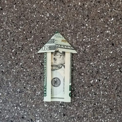 dollar bill origami house