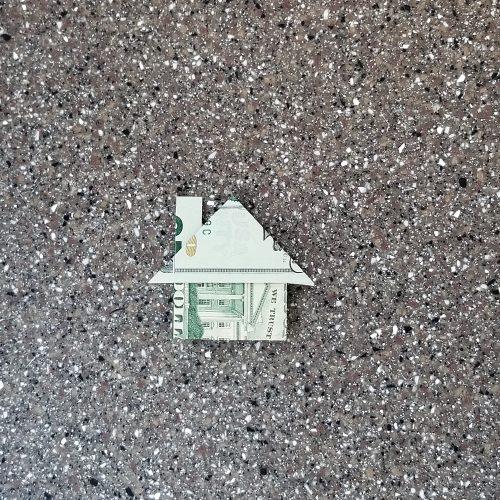 dollar bill origami house